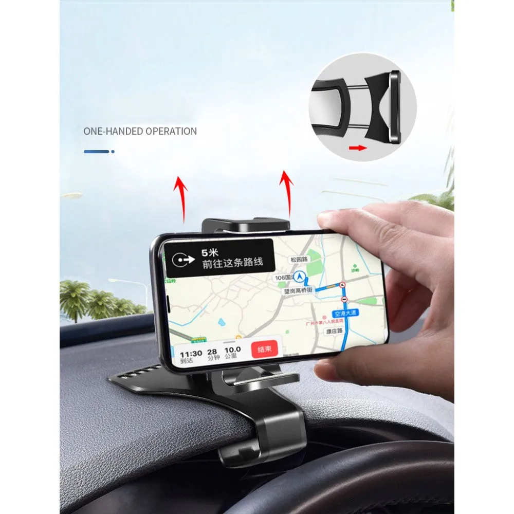 3 in 1 Car GPS Smartphone Holder: Dashboard / Visor Clamp   AC Grid Clip for Archos 40 Neon - Black