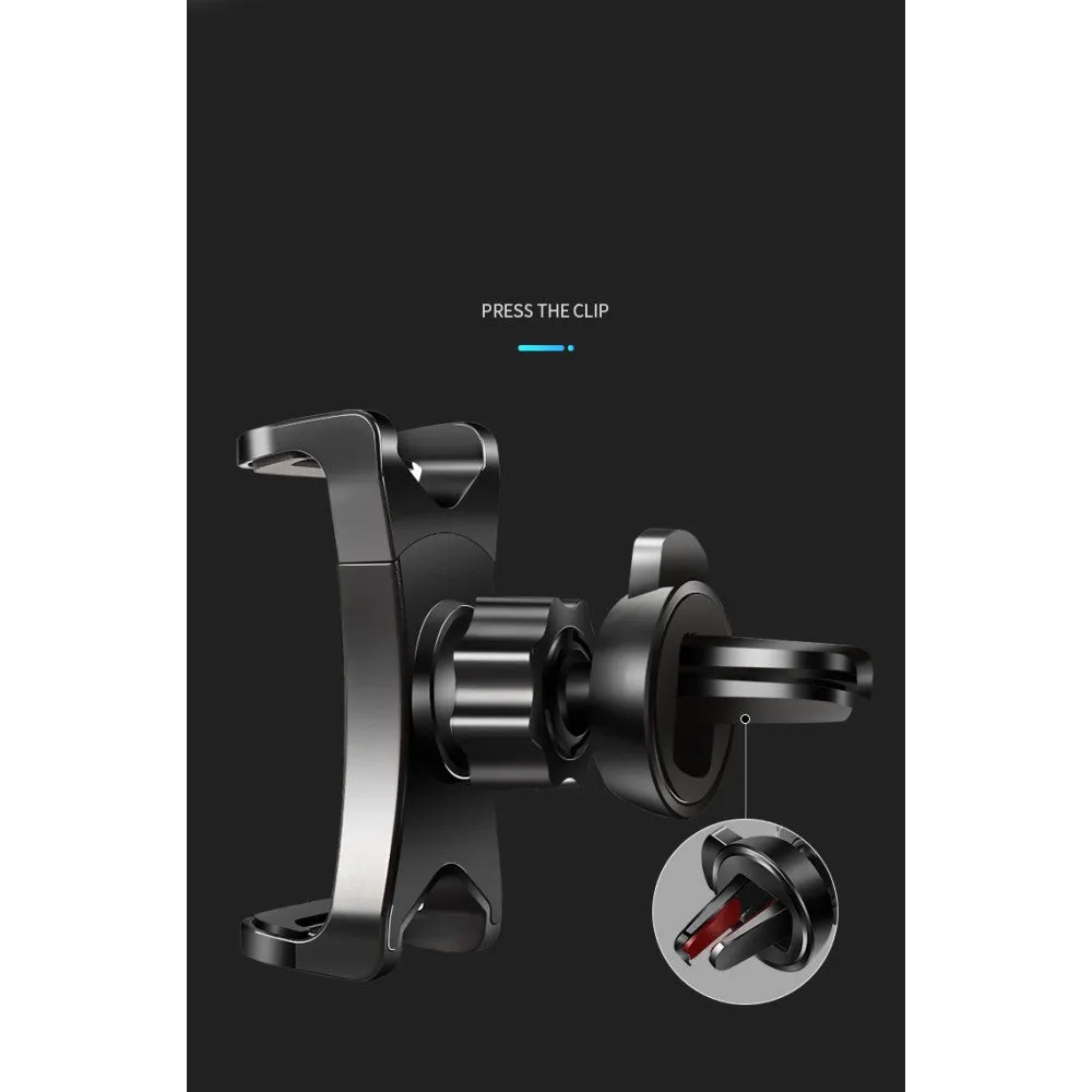 3 in 1 Car GPS Smartphone Holder: Dashboard / Visor Clamp   AC Grid Clip for Archos 40 Neon - Black