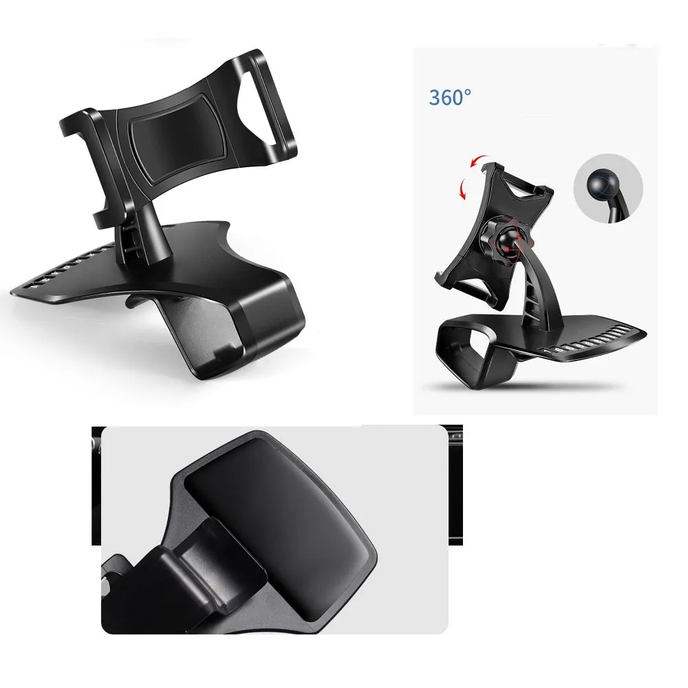 3 in 1 Car GPS Smartphone Holder: Dashboard / Visor Clamp   AC Grid Clip for Archos 40 Neon - Black