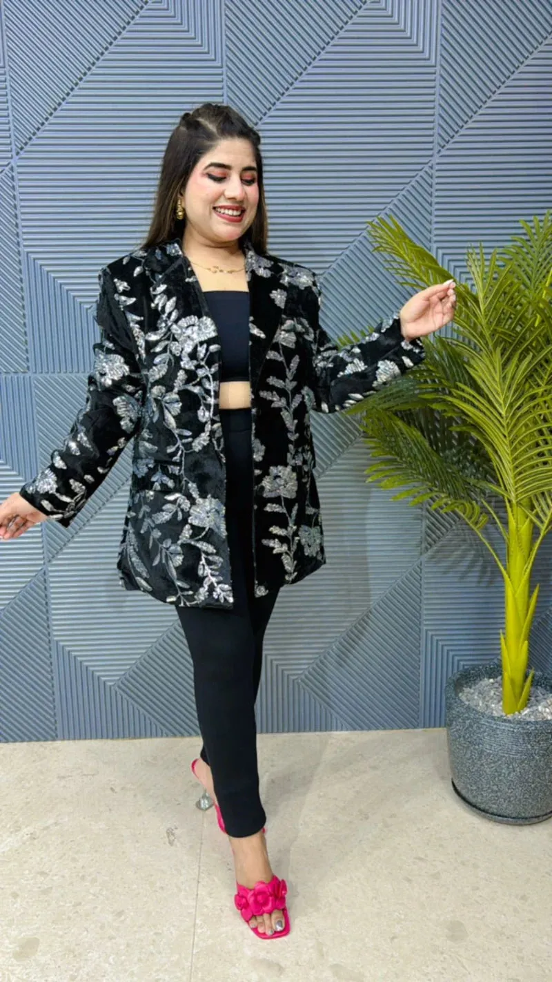 Amazing Premium Sequin Blazer - Heavy Quality Stretchable Imported Fabric GGR836