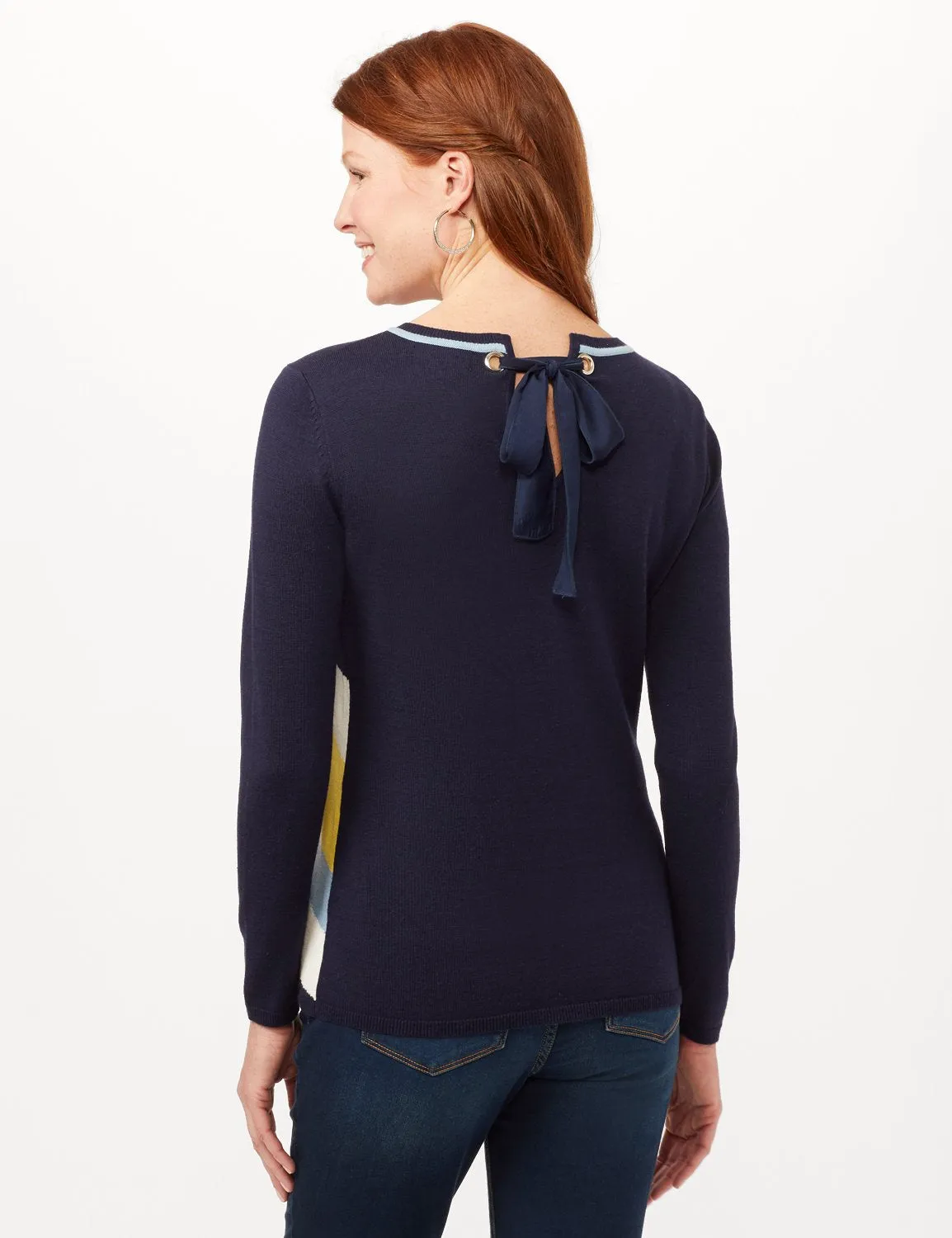 Chevron Tie Back Sweater