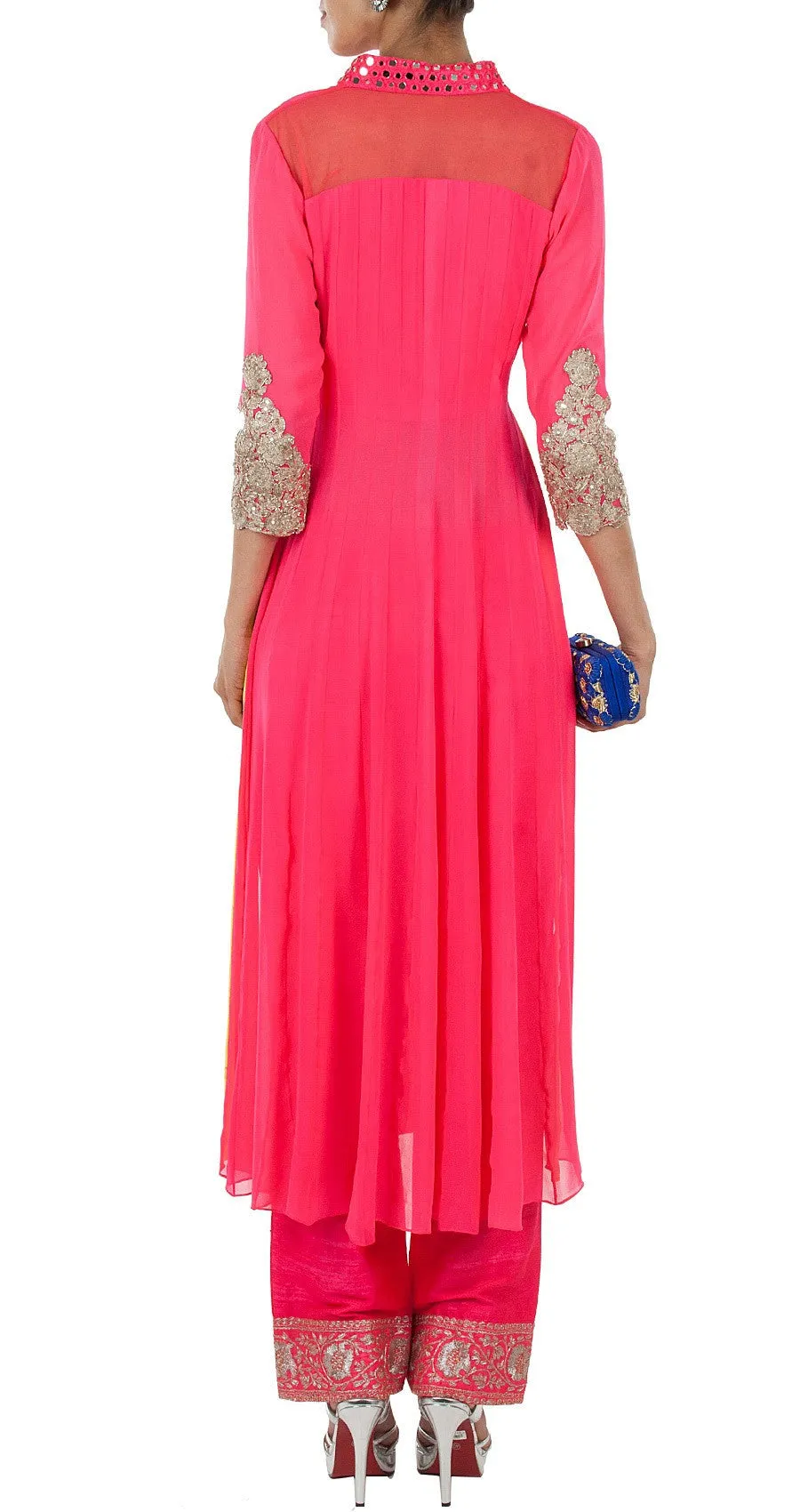 Dark pink anarkali salwar kameez
