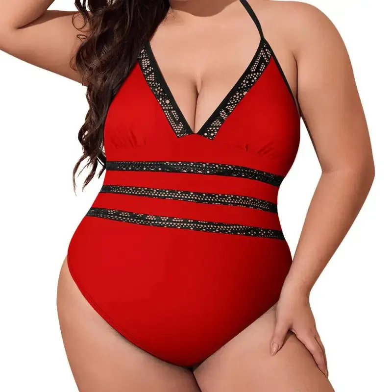 Glow Up in This Plus Size Neon Swimsuit with Ladybug Vibes