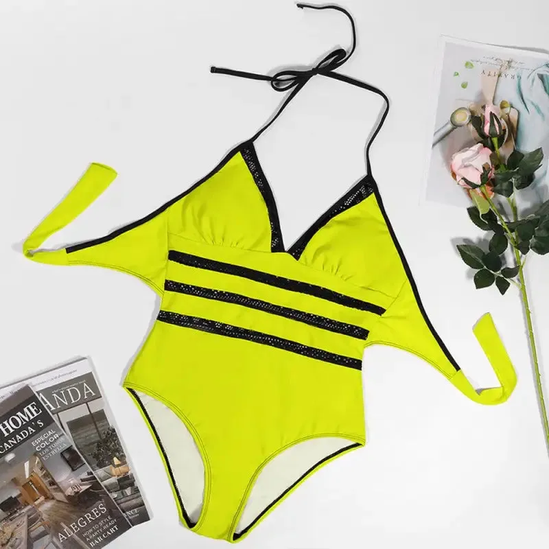 Glow Up in This Plus Size Neon Swimsuit with Ladybug Vibes
