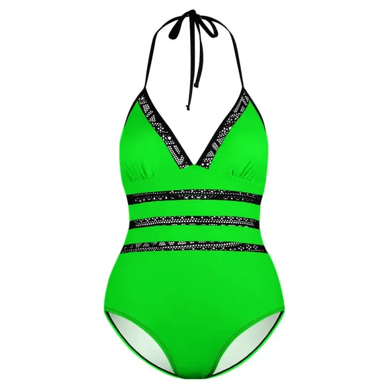 Glow Up in This Plus Size Neon Swimsuit with Ladybug Vibes