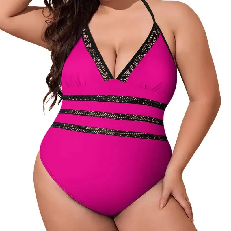 Glow Up in This Plus Size Neon Swimsuit with Ladybug Vibes
