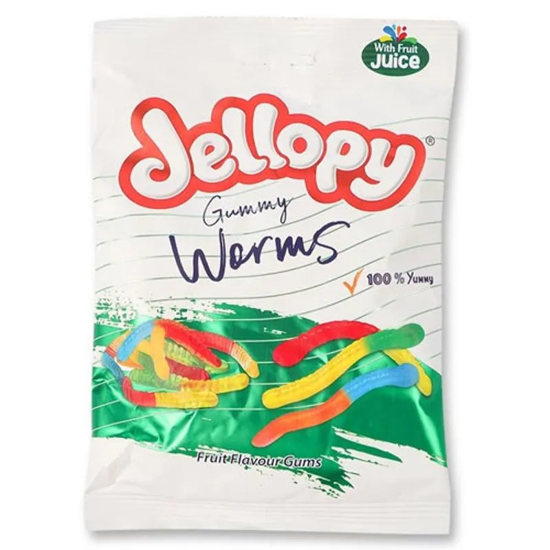 Jellopy Sour Neon Worms 160g
