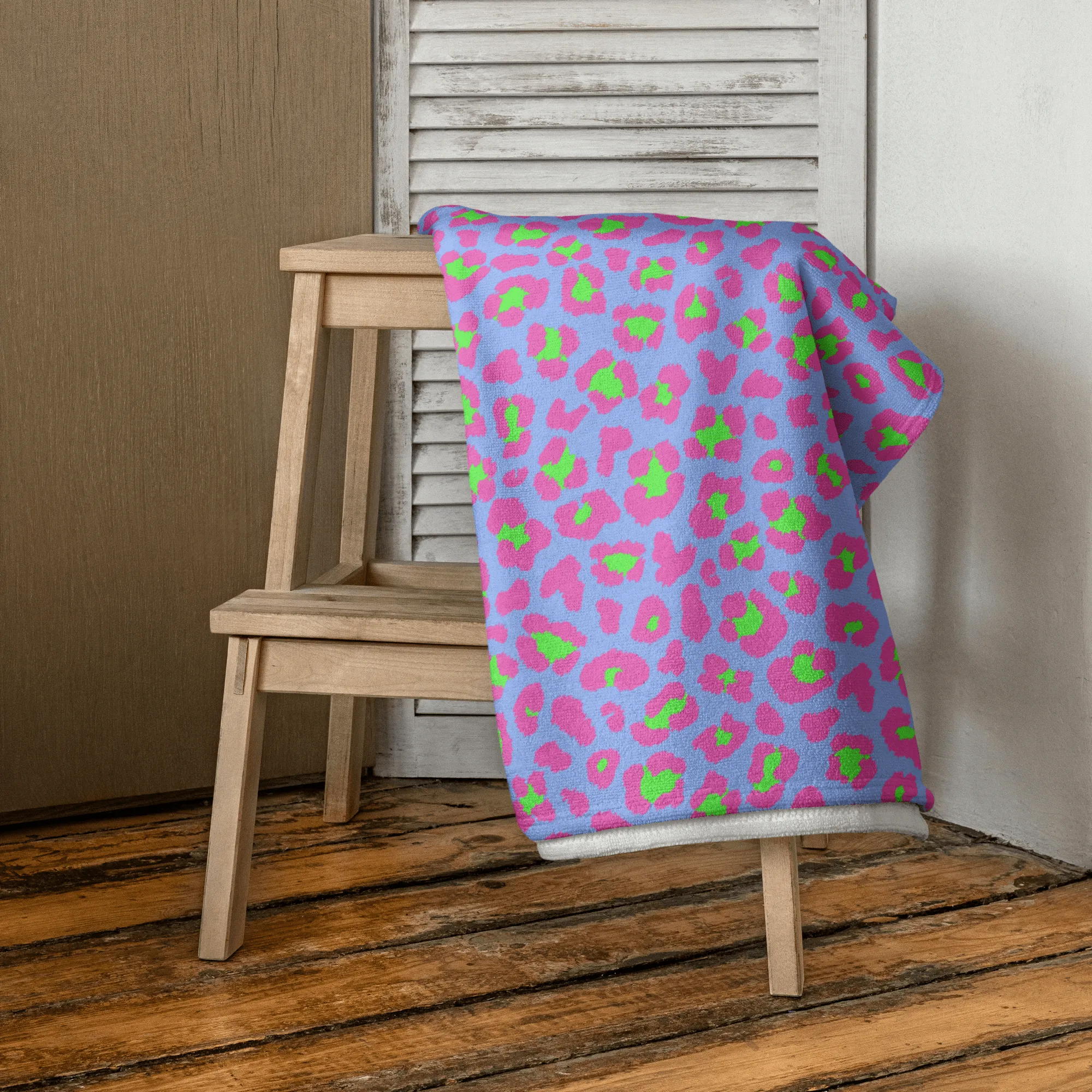 Lime Leopard Beach Towel