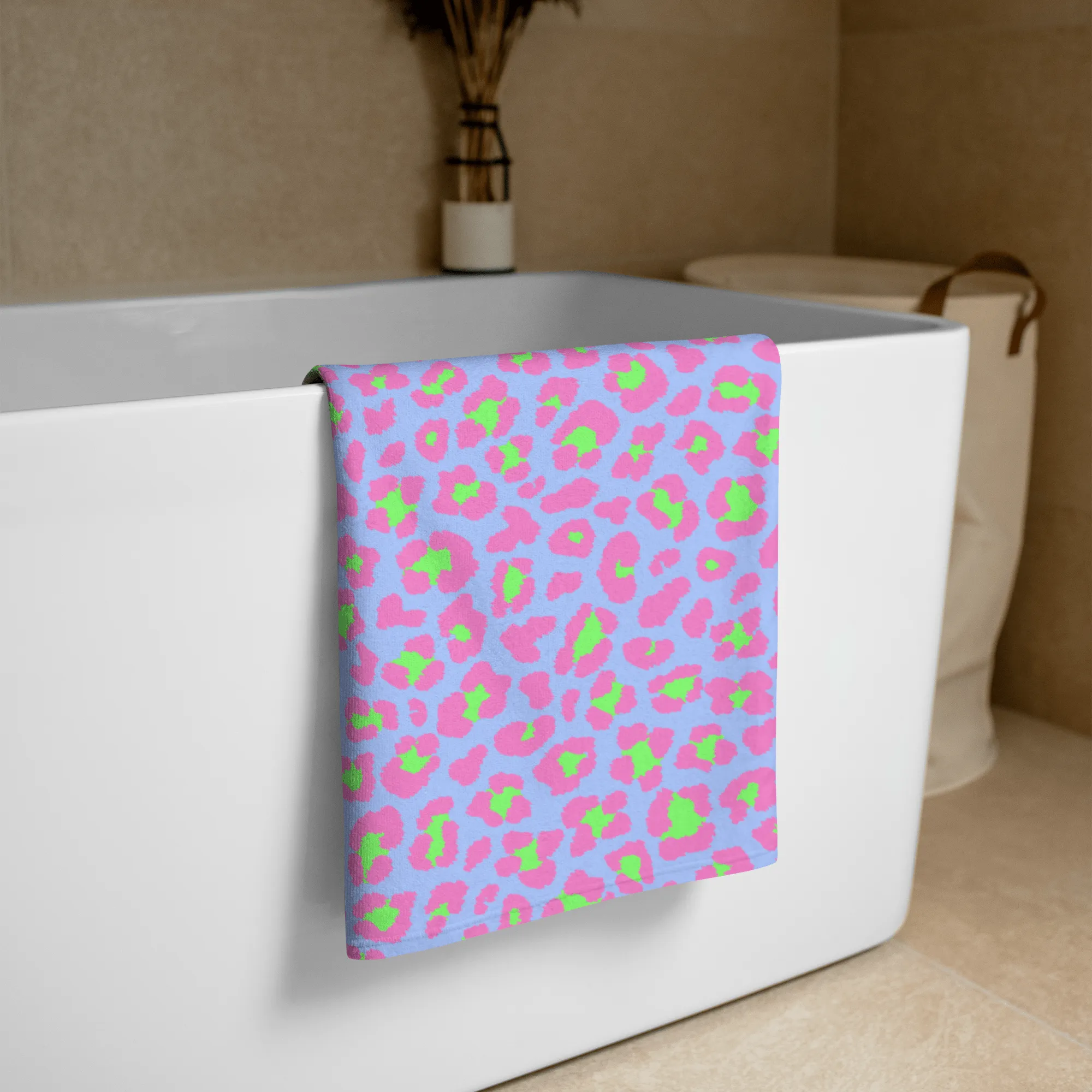 Lime Leopard Beach Towel
