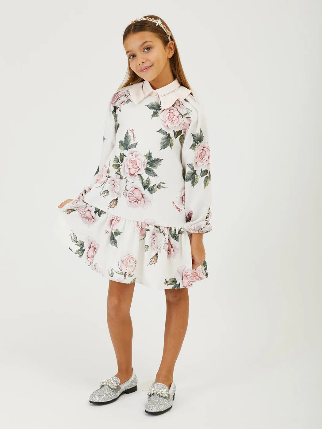 MONNALISA Cady rose dress - Black