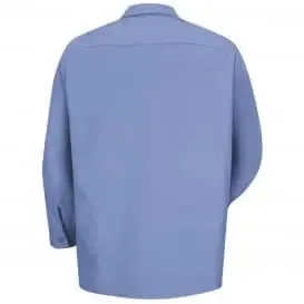 RED KAP - Long Sleeve Industrial Work Shirt, Light Blue