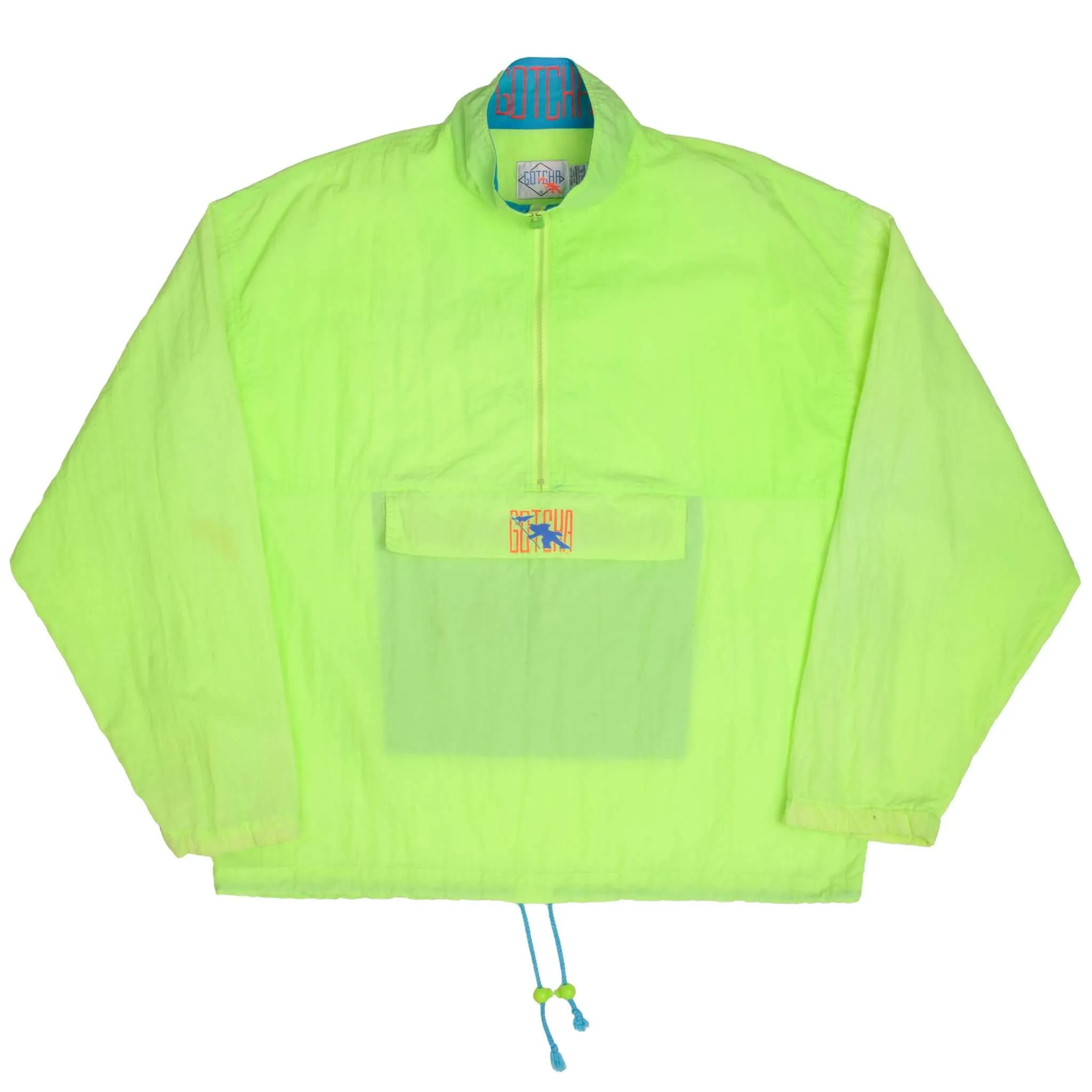 VINTAGE GOTCHA SURF SHELL PULLOVER JACKET 1990S SIZE XL