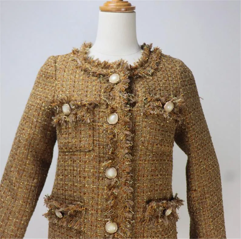 Women's Designer Inspired Custom Made Hand Made Loose Fit Pink Tweed Blazer   Skirt Suit 6 Colours