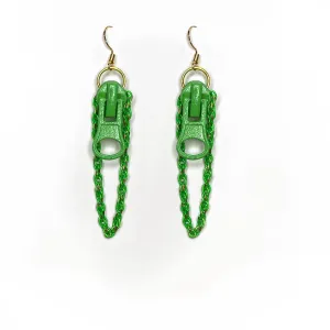Zipper Earring, Neon Green